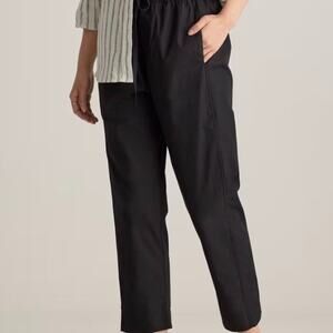 Quince Organic Cotton poplin Pull on Pants Sz S Black NWT #77